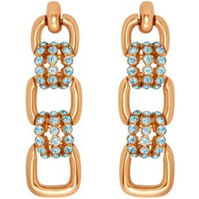 Oscar De La Renta Pave Link Earrings