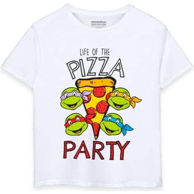 (11-12 Years, White) Teenage Mutant Ninja Turtles Boys Life Of The Pizza Party T-Shirt