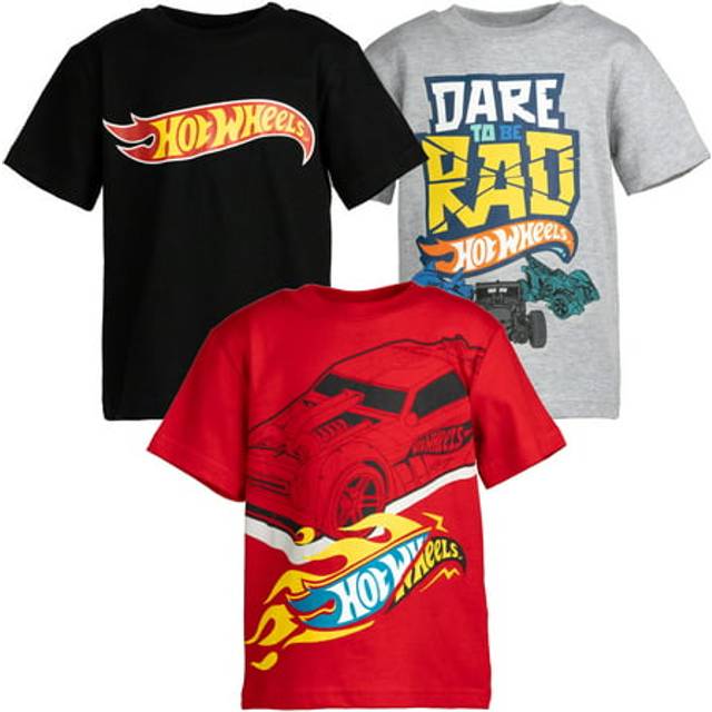 Hot Wheels Big Boys 3 Pack Graphic T-Shirt Gray/Black/Red 14-16
