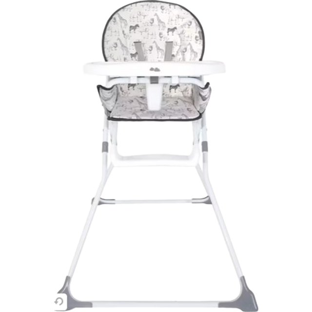 My Babiie MBHC1 Compact Highchair - Safari, White/Grey