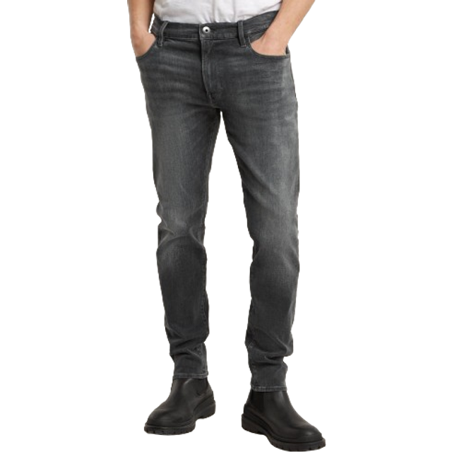 G-Star för män. D25520-D837-C239 Jeans 3301 Slim svart (30/32), Casual, Bomull, Denim - Svart, Läder (30/32)