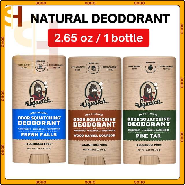 Dr. Squatch Men's Natural Deordorant Variety Pack  2.65 oz (3 pack)