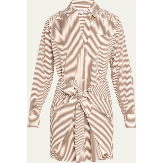 Roanoke Stripe Shirtdress - DEEP OCHRE/WHITE - 4