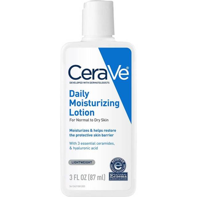ceraVe Daily Moisturizing Lotion  3 Ounce  Face & Body Lotion for Dry Skin with Hyaluronic Acid  Fragrance Free