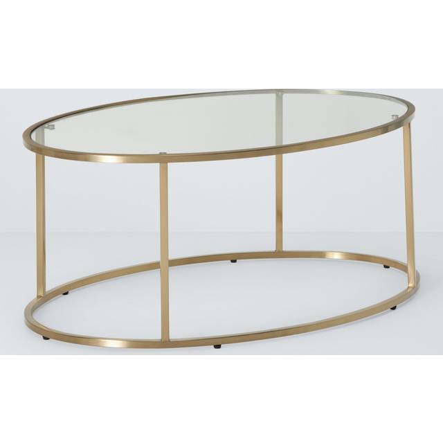 John Lewis Langham Oval Glass Coffee Table, Brass