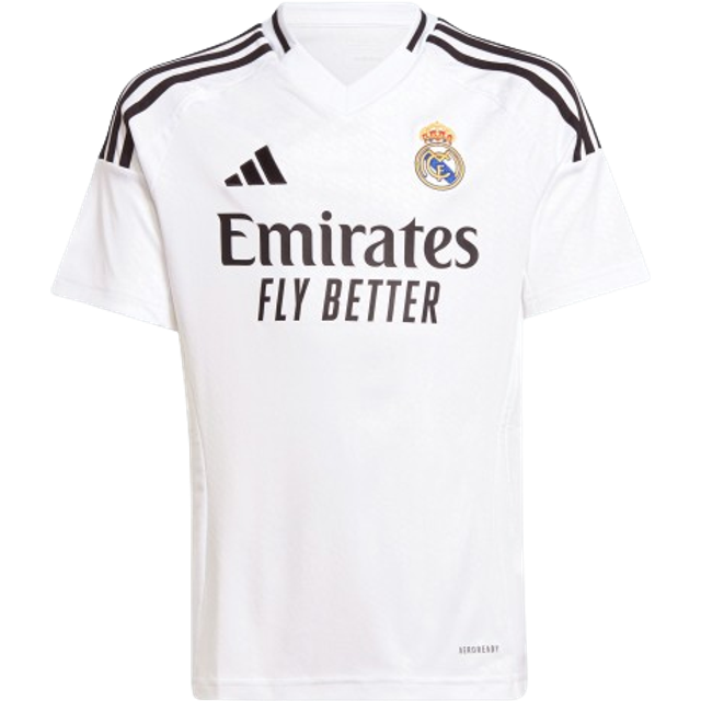 adidas Real Madrid Junior 24/25 Home Stadium Replica Shirt -white, White, Size 7-8 Years - 7-8 YEARS