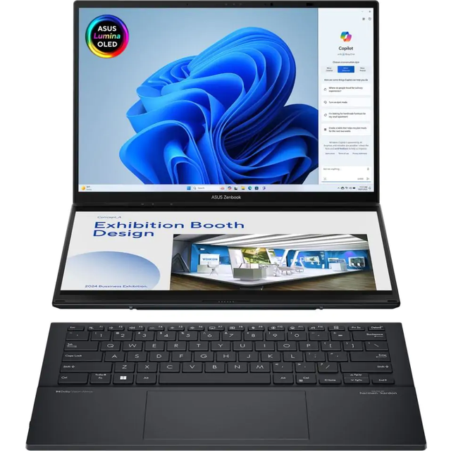 ASUS Zenbook Duo UX8406MA-QL207W Intel Core Ultra 7 155H Hybrid (2-in-1) 35.6 cm (14") Touchscreen WUXGA 16 GB LPDDR5x-SDRAM 1 TB SSD Wi-Fi 6E (802.11ax) Windows 11 Home Grey