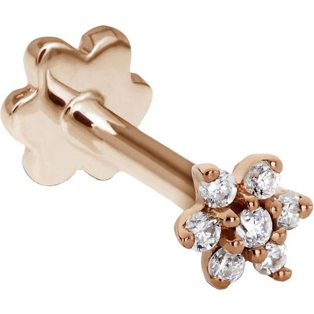 Maria Tash Rose Gold and White Diamond Flower Stud Earring - 3mm