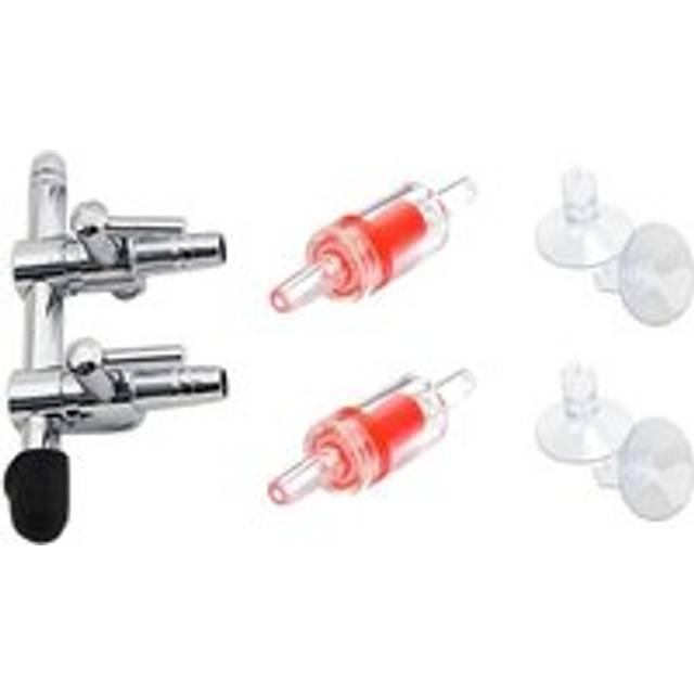 Alwaysh - Air Flow Regulator Aquarium Regulator 7 in 1 Kit: 2 Way Air Pump Splitter, 2 Check Valves and 4 Suction Cups for Fish Pond
