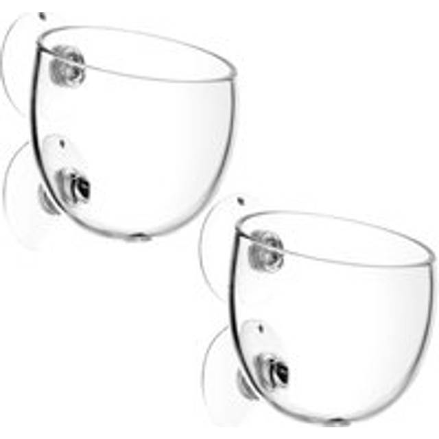 AlwaysH Set of 2 Glass Aquarium Pots - with Suction Cups - Support for Aquatic Plants - Accessories for the Variety of Aquatic Vegetation