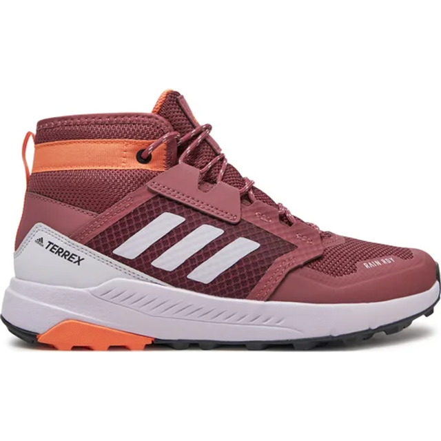 adidas Unisex – Barn Terrex Trailmaker Mid RAIN.RDY Hiking Shoes, Burgundy/Silver Dawn/Amber Tint, 31 1/2 EU