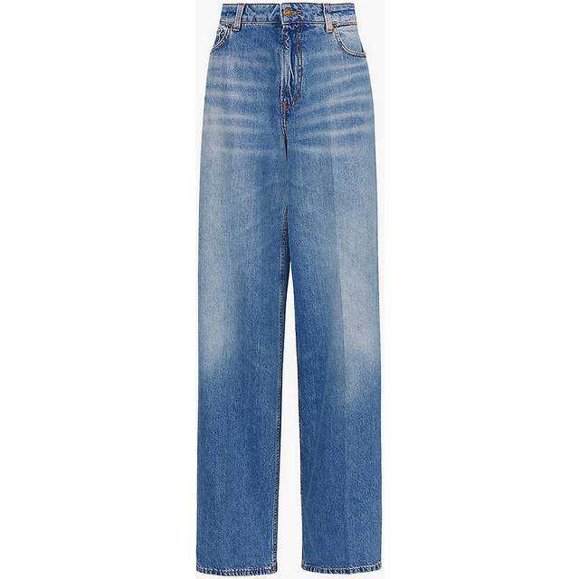 Roberto Cavalli Wide Leg Jeans - Female Blue