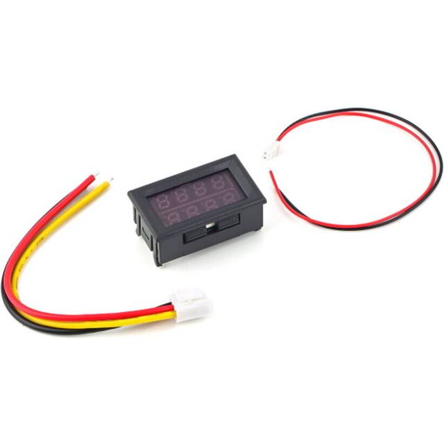 LED Digital Volt Amp 2 in 1 Panel Meter Voltmeter Ammeter 100V 10A Blue/Red