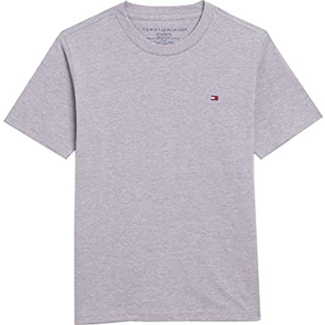 Tommy Hilfiger Boys Short Sleeve Flag Solid Crew Neck TShirt  Grey Heather  5