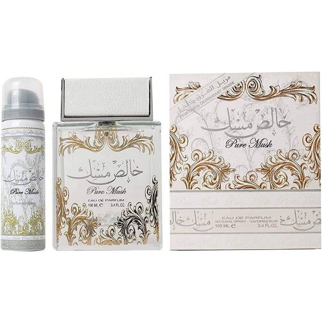 Pure Musk by Lattafa for Men - 2 Pc Gift Set 3.4oz EDP Spray, 1.7oz Perfumed Spray