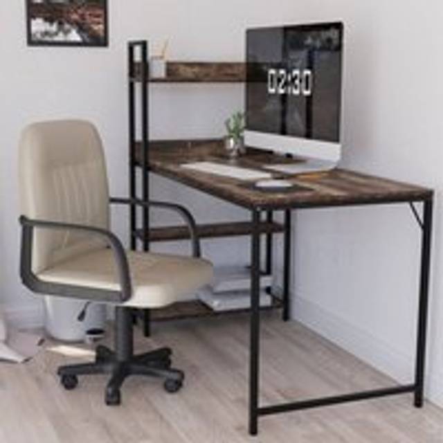 Morton Office Chair Faux Leather Adjustable Ergonomic Computer Desk Chair, Beige