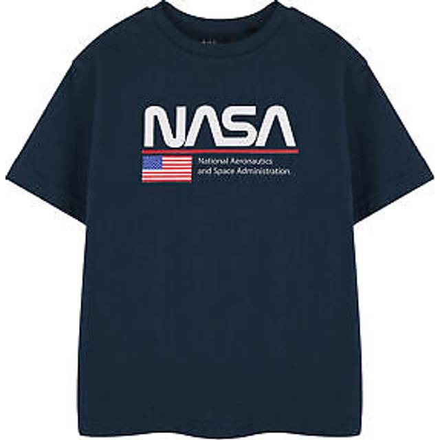 (11-12 Years) NASA Short Sleeved T-Shirt (Unisex Kids Blue)