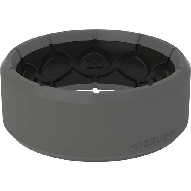 Groove Life Zeus Edge Storm Grey Silicone Ring Breathable Rubber Weddi