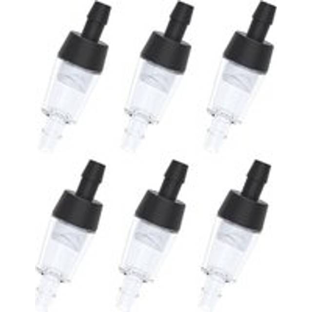 Alwaysh - 6 Pcs Aquarium One-Way Check Valves Aquarium Air Pump Accessories, Black