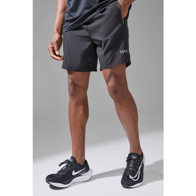 Man Active Stretch Woven Regular Fit 7inch Gym Short - Black - XS