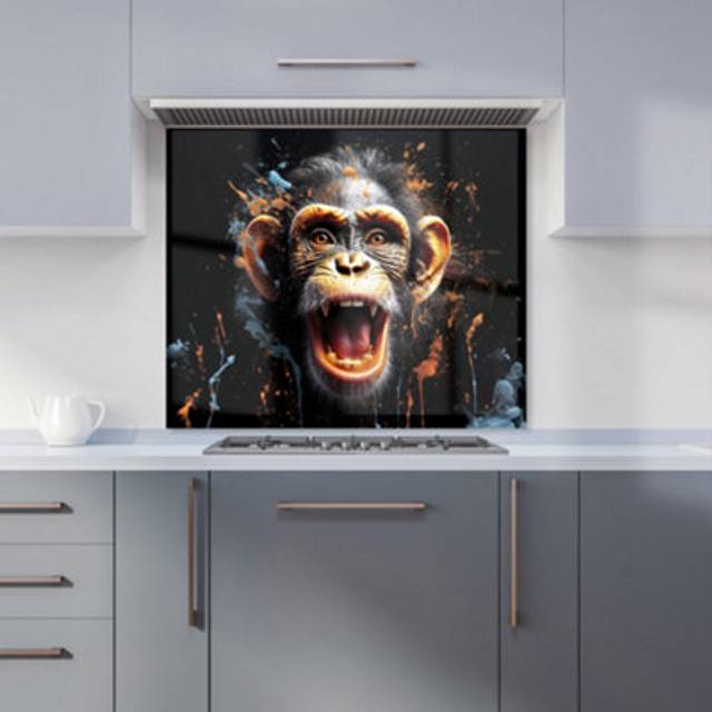 Warren Reed - Designer Monkey Face Splashart Kitchen Splashback W600Mm X H600Mm, Multi
