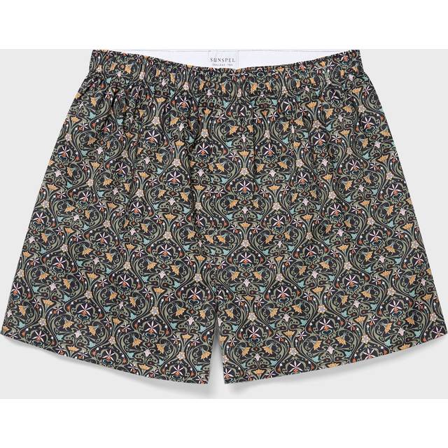 Sunspel Mens Ghost Orchid Elasticated Waistband Regular-fit Cotton Boxer Shorts L