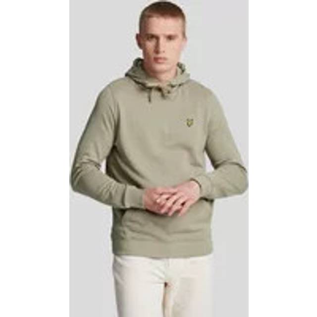 Lyle & Scott Mens Pullover Hoodie in Green Cotton - Size Medium