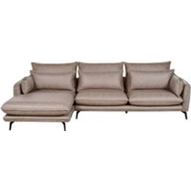 Beliani Corner Sofa 3 Seater Gallo Faux Suede Light Brown Right Hand - One Size