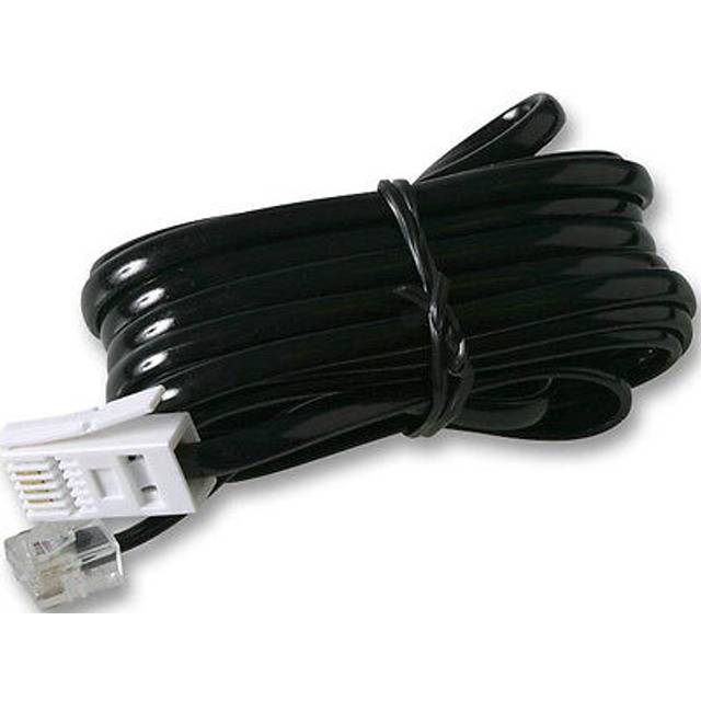 1m, bt plug 431a to rj11 6p4c cross wired telephone line cord, 4 pin black cable