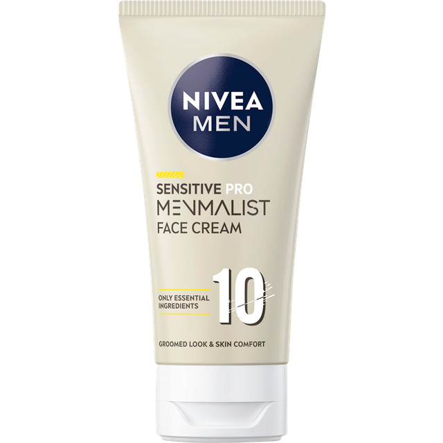 NIVEA MEN Sensitive Pro Menmalist Face Cream (75ml), 24H Moisturiser for Men, 10 Essential Ingredients to Soothe Skin, Gentle Men's Skin Care