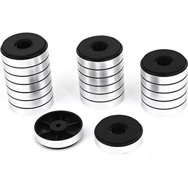 Round Pad Amplifier Feet Stand Speaker Stands, Subwoofer Shockproof Mats 40mm x 10mm 20Pcs Silver Tone