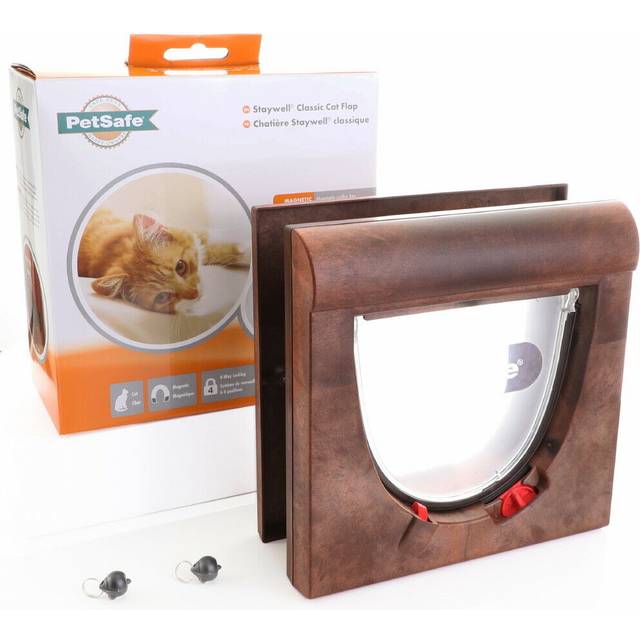 Petsafe staywell 34 brown magnetic cat flap door 934 & inc two key 4 way locking
