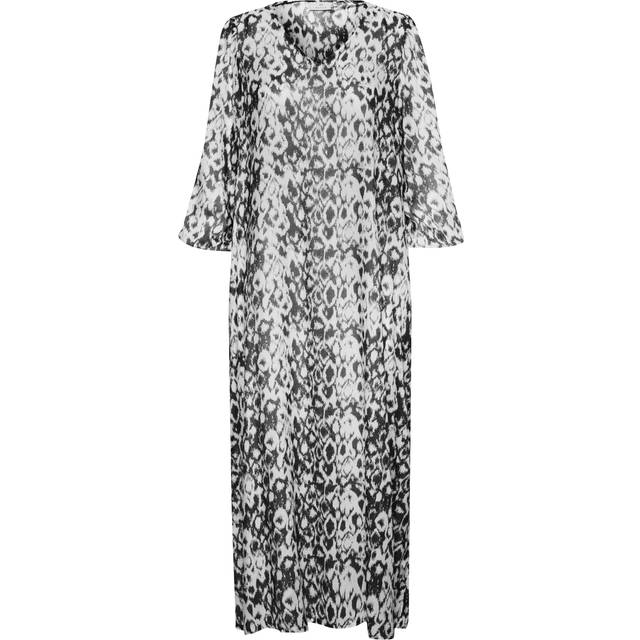 KAFFE Dagmar Tunic Maxi Dress, Black/White
