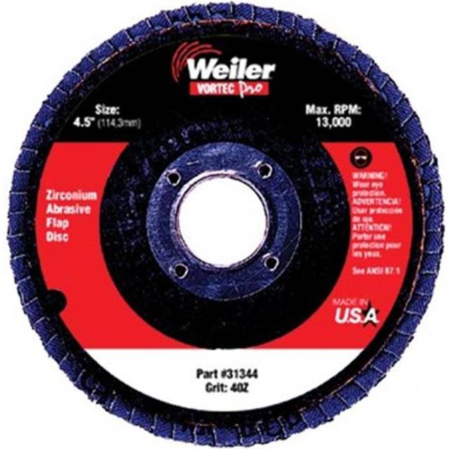 Weiler 804-31350 4-1-2 Inch Vortec Abrasive Flap Disc 5-8 Inch-11 A.H.