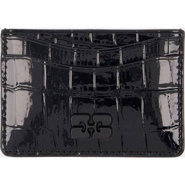 Ganni Bou Leather-Blend Croc-Effect Cardholder