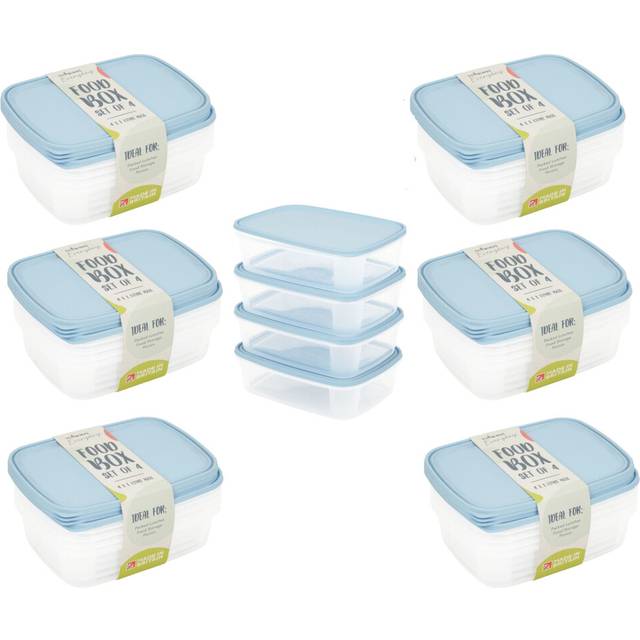 24x Wham Food Storage Containers Lunch Box Plastic Tubs With Lid 1L