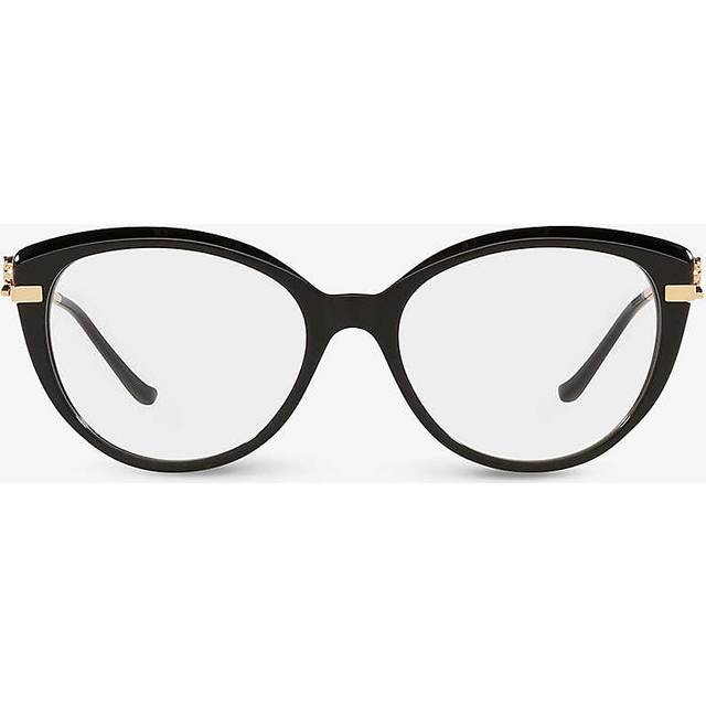 Cartier Womens Black Gold Ct0283o Panth&#232;re De Cat-eye Frame Acetate and Metal Glasses 51mm - BLACK GOLD