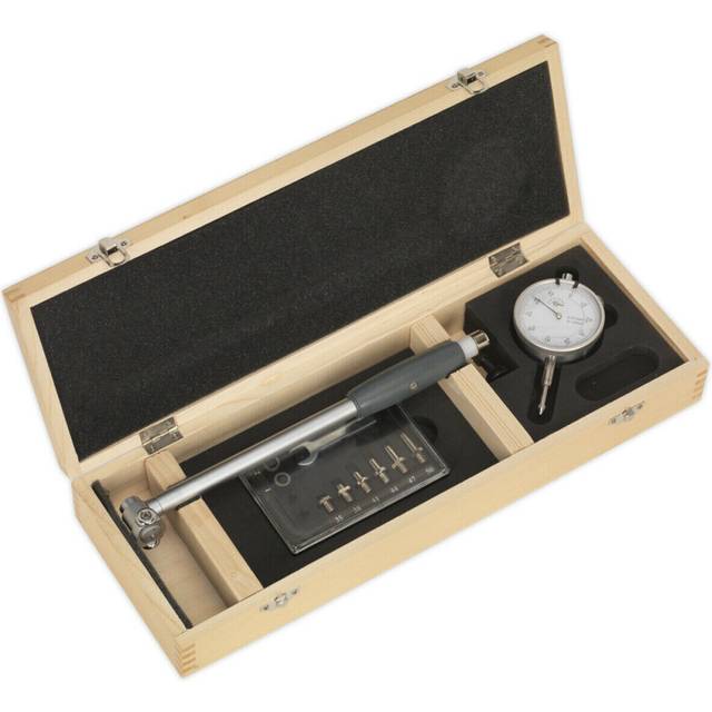 50mm dial bore gauge - 35mm to 50mm range - probe body - wooden storage case
