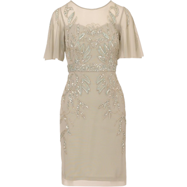 Adrianna Papell Studio Beaded Cocktail Dress - Metallic