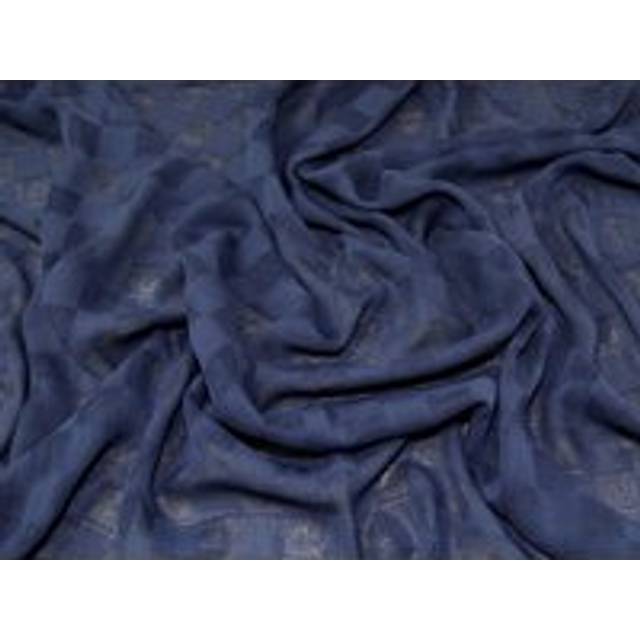 Deadstock Squares Voile Fabric Navy Blue
