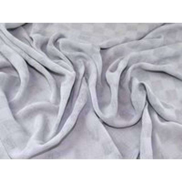 Deadstock Squares Voile Fabric Silver Grey