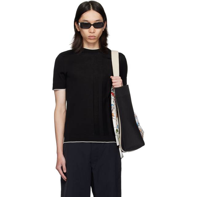 JACQUEMUS Black 'Le t-shirt Tricot' T-Shirt - 990 BLACK - XL
