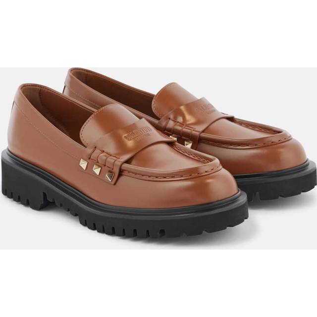 Valentino Garavani Rockstud leather loafers - brown (UK 6)