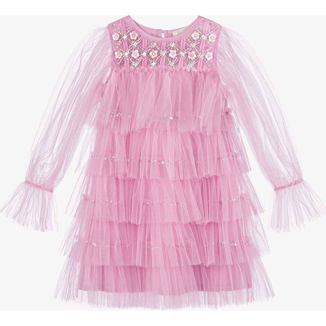 Tutu Du Monde Girls Lilac Chiffon Kids Mystic Ruffles-and-sequin-embellishment Woven Dress 4-11 Years 10-11 - LILAC CHIFFON