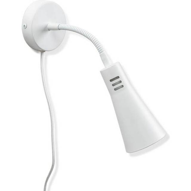 Flexible Gooseneck White Plug In Wall Light Reading Task Bedroom Bedside Lamp