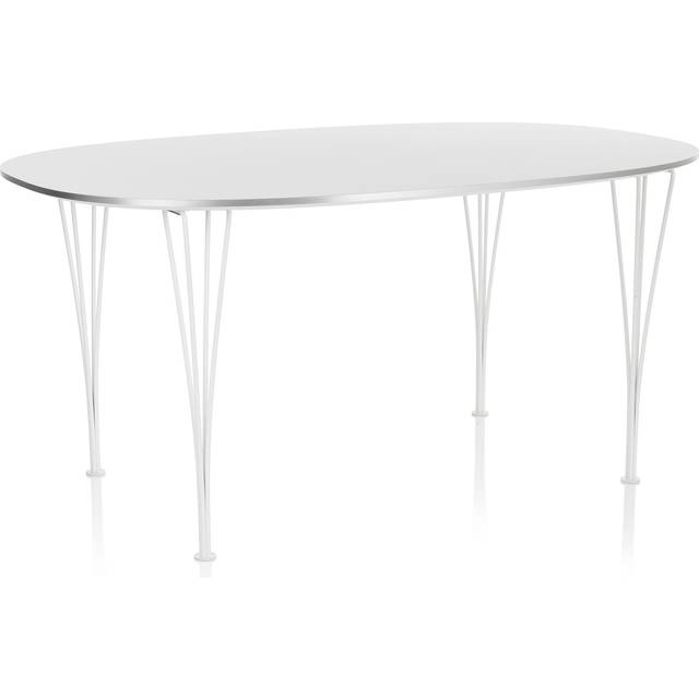 Fritz Hansen - B613 Superellips, 120x180 cm, Laminat, Vit, Vit pulverlack - Matbord - Arne Jacobsen,Bruno Mathsson,Piet Hein - Vit - Metall/Trä