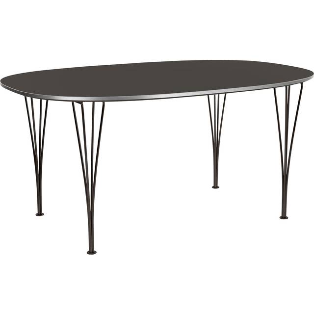 Fritz Hansen - Superellips B611 – 135x90 cm Grey Bromo/Warm Graphite - Matbord - Arne Jacobsen,Bruno Mathsson,Piet Hein - Grå - Metall/Trä
