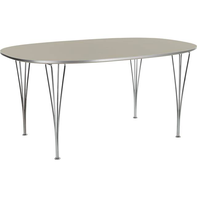 Fritz Hansen - Superellips B614 – 240x120 cm Grey Bromo/Chrome - Matbord - Arne Jacobsen,Bruno Mathsson,Piet Hein - Grå - Metall/Trä