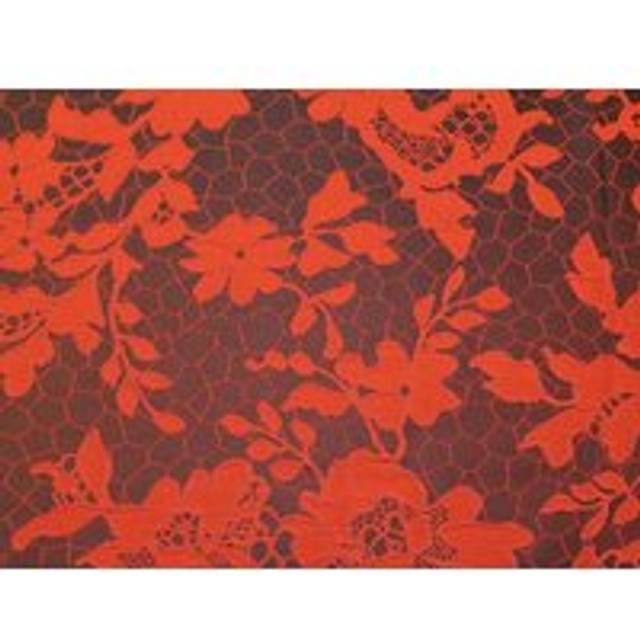 Deadstock Woven Brocade Fabric Orange