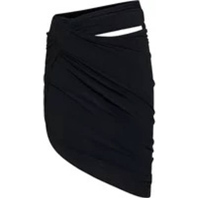 Jacquemus Women&#39;s La Mini Jupe Drapeado Mini Skirt in Black | Size Medium | 243SK064 (M)